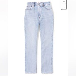 Abercrombie & Fitch Curve Love Ultra High Rise Ankle Straight Jean